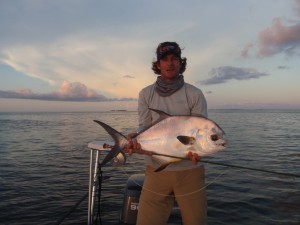 Capt. Michael O'Brien with a nice permit